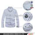 new style 100% cotton long sleeve white star printing casual shirts for men